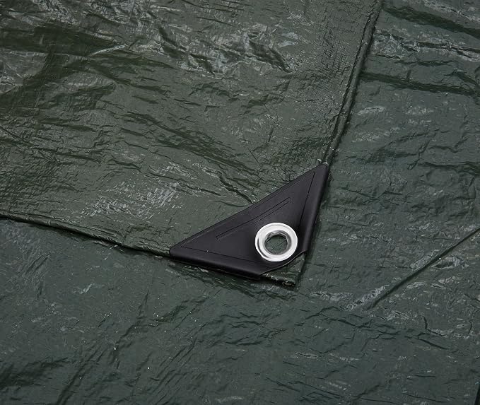 Amazon Basics Waterproof Camping Tarp, 9.5 Feet x 11.3 Feet, Dark Green - Image 4