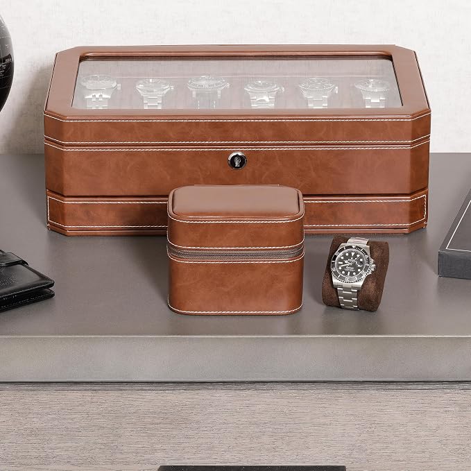 ROTHWELL 2 Watch Travel Case Storage Organizer - Image 3