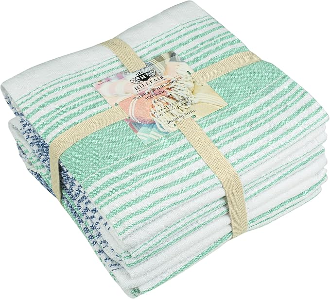 HILLFAIR Cotton Turkish Beach Towels, Quick Dry Lightweight Sand Free Peshtemal - Image 5