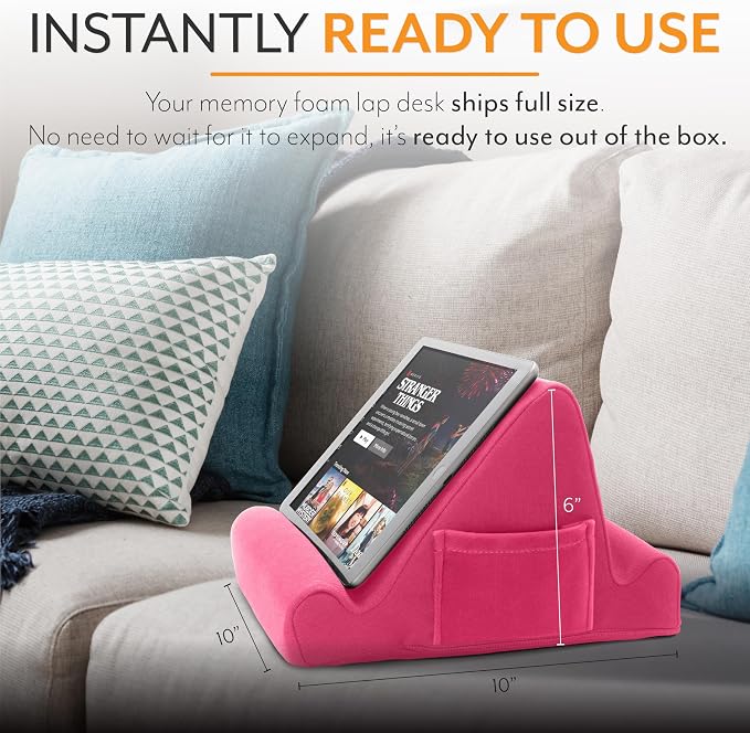 Brookstone, Memory Foam Lap Desk Tablet Holder, Holds Phones, E-Book Readers - Image 6