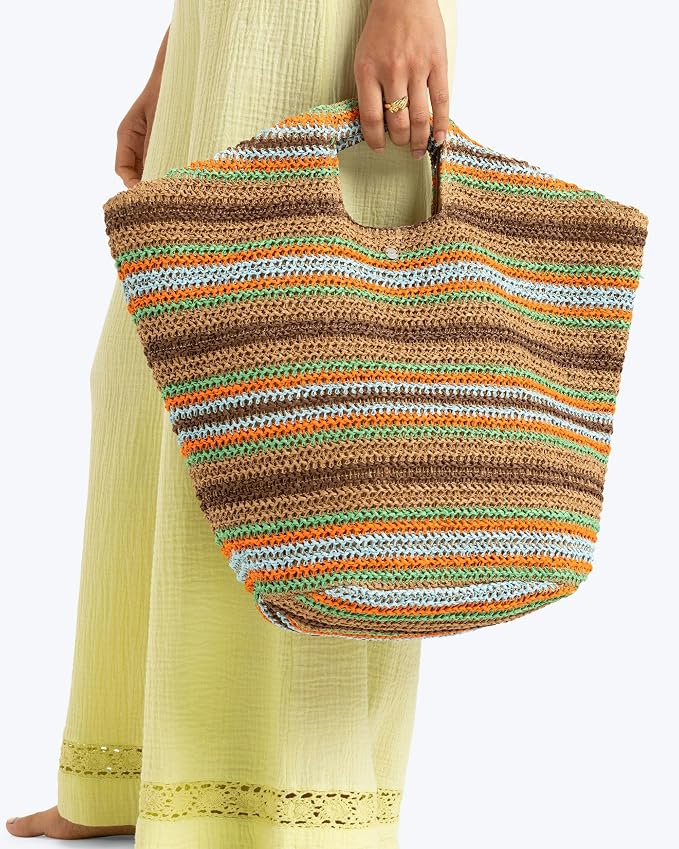 Roxy Women's Beach Tote Bag | Travel | Vacation | Straw | Lightweight | - Image 2