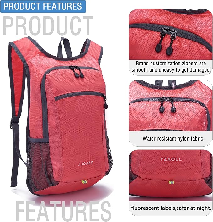YZAOLL Small Hiking Backpack 15L Lightweight Packable Outdoor Hiking Daypacks - Image 5