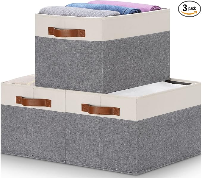 Large Fabric Storage Bins, Foldable Fabric Storage Baskets by PFFVRP