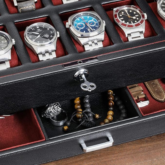 ROTHWELL 12 Slot Leather Watch Box - Image 5
