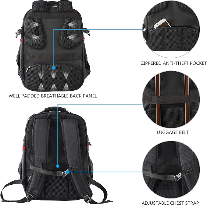 KROSER Travel Laptop Backpack 17.3 Inch XL Computer Backpack - Image 6