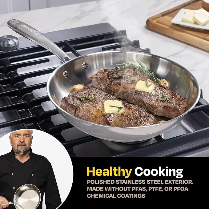 Guy Fieri's Flavortown 10.3" Stainless Steel Frying Pan - Image 3