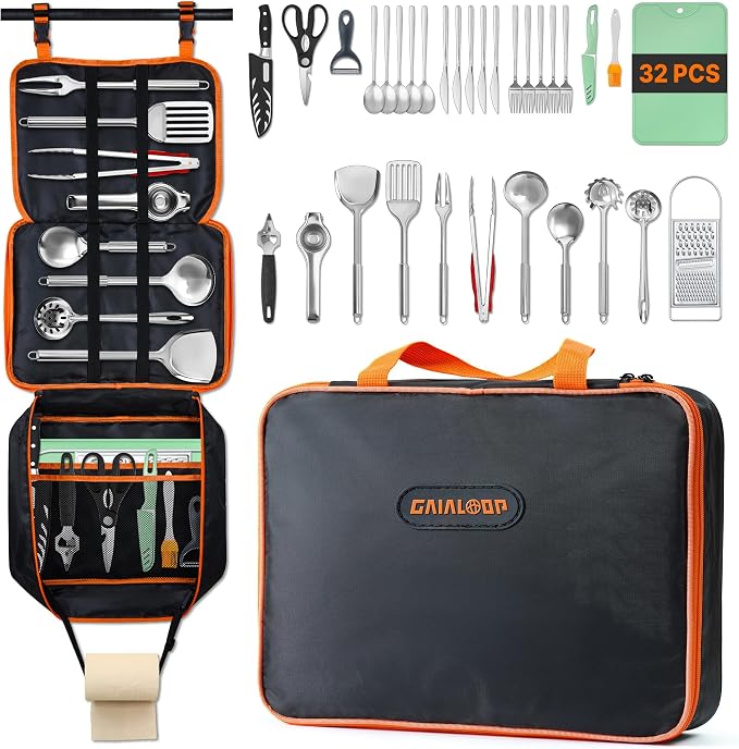 Camping Cooking Utensils Set Grilling Cookware Camp Kitchen Rotating by Gaialoop