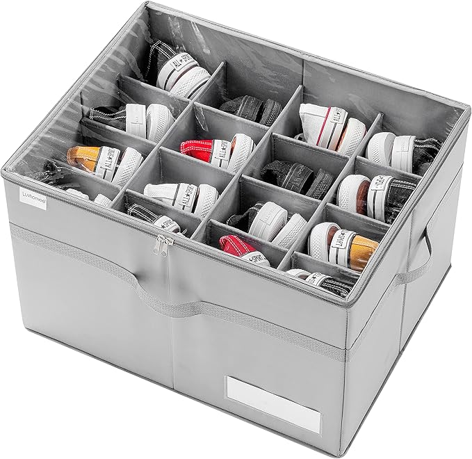 LUVHOMEE Shoe Organizer for Closet, Fits 16 Pairs, Large Shoe Box Storage by Luvhomee