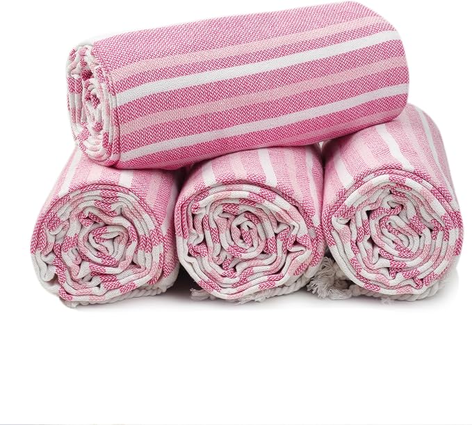 HILLFAIR Cotton Turkish Beach Towels, Quick Dry Lightweight Sand Free Peshtemal - Image 7