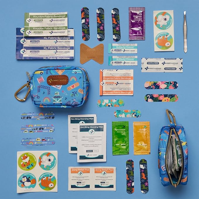 KeepGoing Small Travel First Aid Kit Kids – 60 Pc. Mini First Aid Kit - Image 2