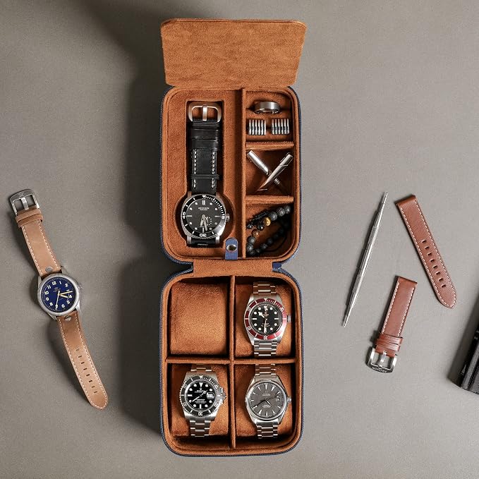 ROTHWELL 5 Watch Travel Case Storage Organizer - Image 3