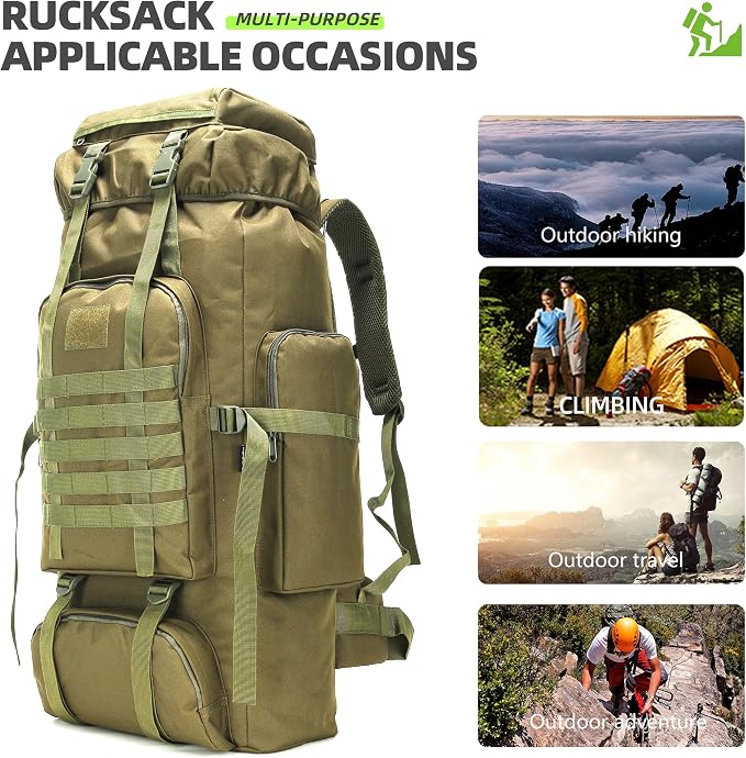 King'sGuard 70L Camping Hiking Backpack Tactical Backpack Military Molle - Image 6