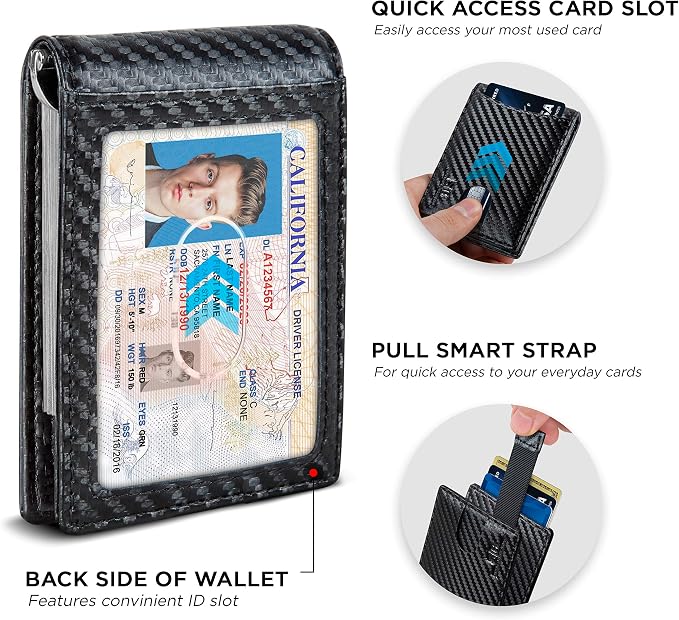 SERMAN BRANDS RFID Blocking Slim Bifold Genuine Leather Minimalist Front Pocket - Image 4