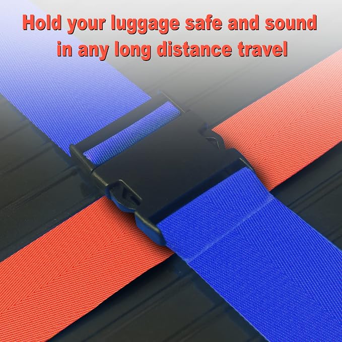 Luggage Straps for Suitcases TSA Approved Travel Belt 4 Pack by Chelmon - Image 4
