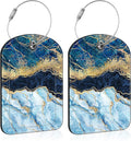2 PCS Leather Luggage Tag for Suitcase Abstract Marble Travel Suitcase Labels by Unknown