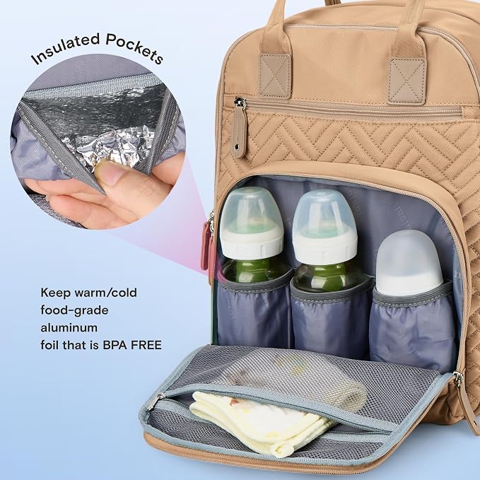 iniuniu Diaper Bag Backpack, 4 in 1 kit Large Unisex Baby Bags - Image 4