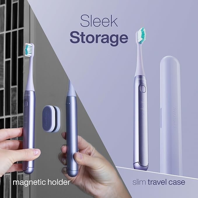 Aquasonic Icon ADA-Accepted Rechargeable Toothbrush | Magnetic Holder & Slim - Image 4