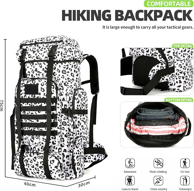 King'sGuard 70L Camping Hiking Backpack Tactical Backpack Military Molle - Image 2