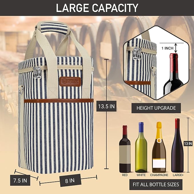Opux 4 Bottle Insulated Wine Cooler Bag - Image 3