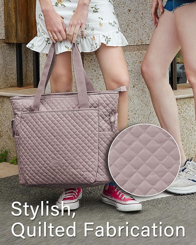 BAGSMART 25L Quilted Tote Bag Large Shoulder Bag - Image 2