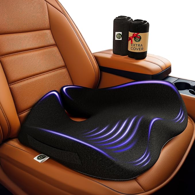 Car Seat Cushion for Driving — Orthopedic Memory Foam Car Seat Pad for Sciatica by SitCushion