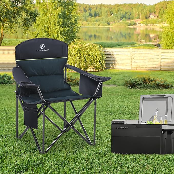 LET'S CAMP Oversized Folding Camping Chair Portable Outdoor Heavy Duty Padded - Image 10