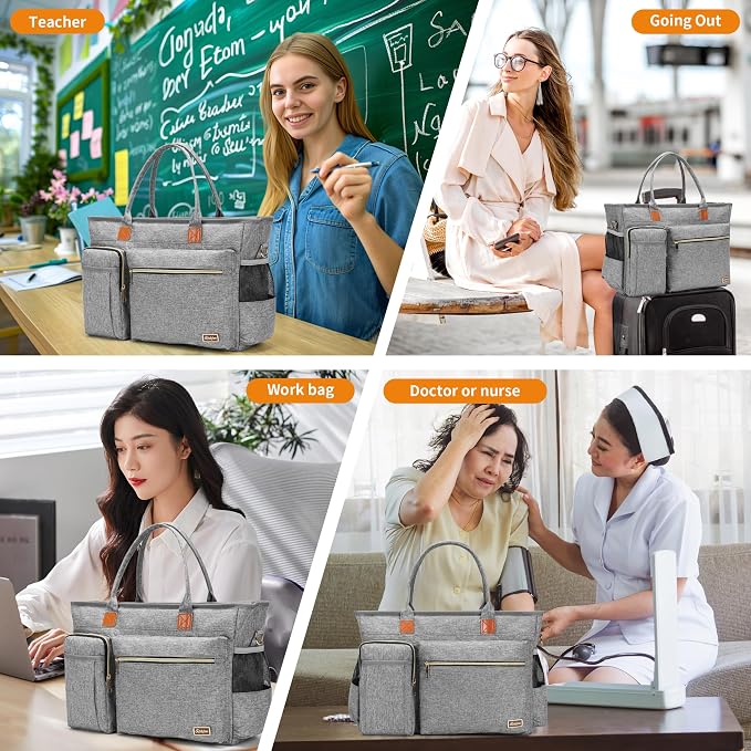 Laptop Tote Bag, Middle Size Computer Messenger Teacher Bag - Image 6