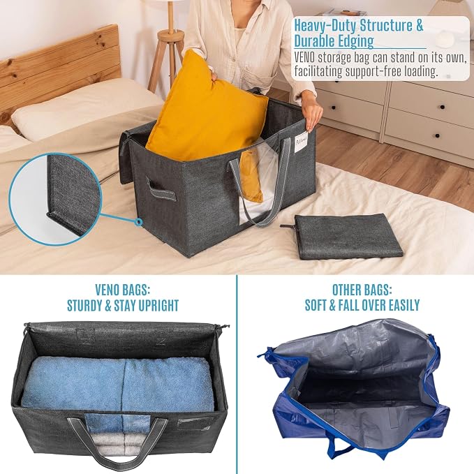 VENO 1 Pack Moving Bags, Comforter and Blanket Storage Bags - Image 3