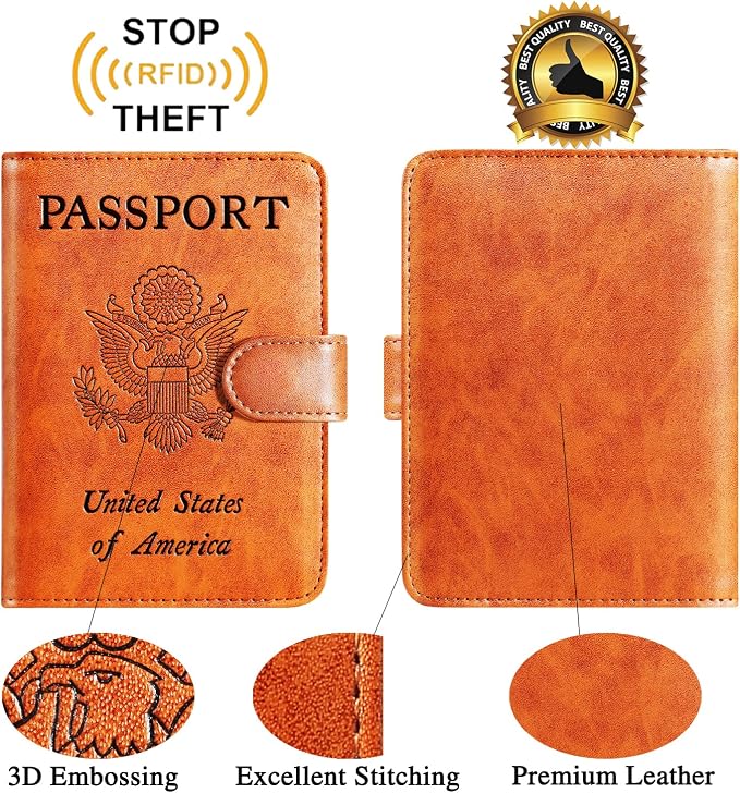 Passport Holder Cover Wallet RFID Blocking Leather Card Case Travel Accessories - Image 2
