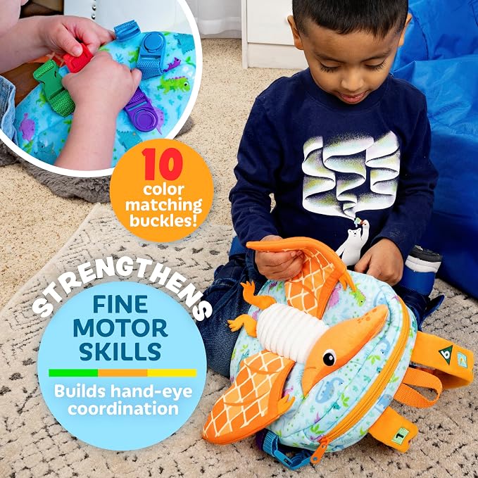 Buckle Toys Breezy Pterodactyl Dinosaur Toddler Backpack - Image 3