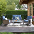 HOOOWOOO Patio Furniture Set, 4 Pieces Outdoor Conversation Set, All Weather by DesignforBetterLife