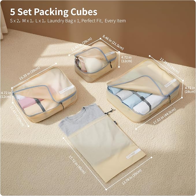 Cipway 5 Set Packing Cubes for Travel Suitcase Organizer for Accessories - Image 2