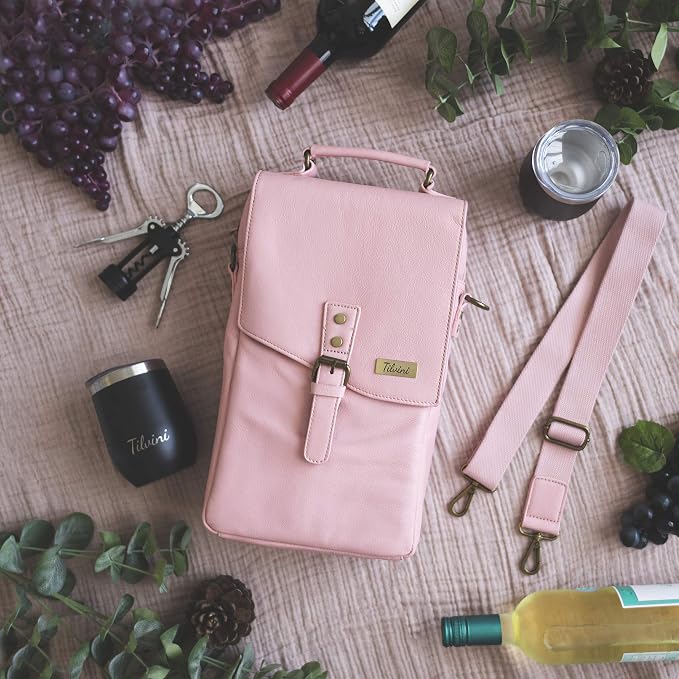 Insulated Genuine Leather Wine Bag - Image 4