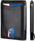 SERMAN BRANDS RFID Blocking Slim Bifold Genuine Leather Minimalist Front Pocket by SERMANBRANDS