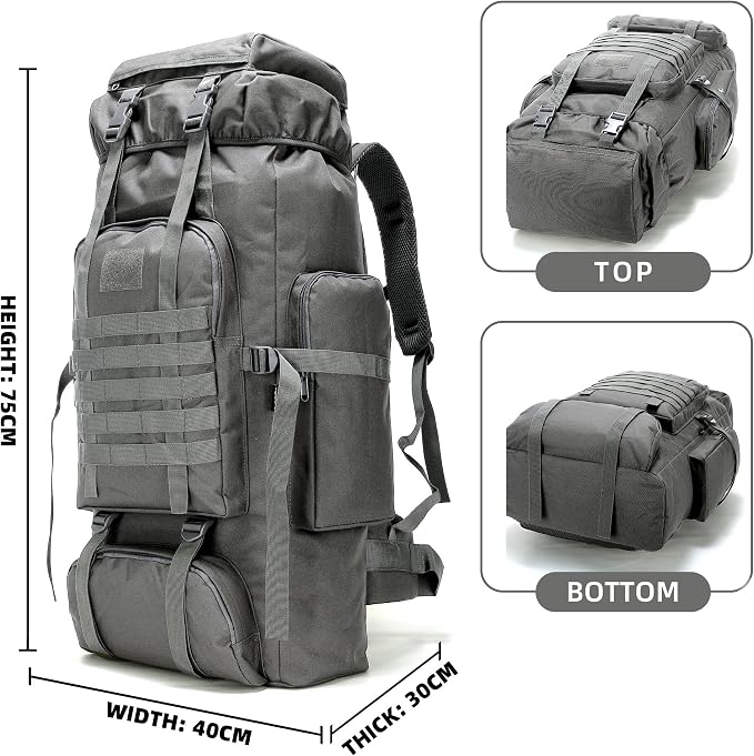 King'sGuard 70L Camping Hiking Backpack Tactical Backpack Military Molle - Image 2