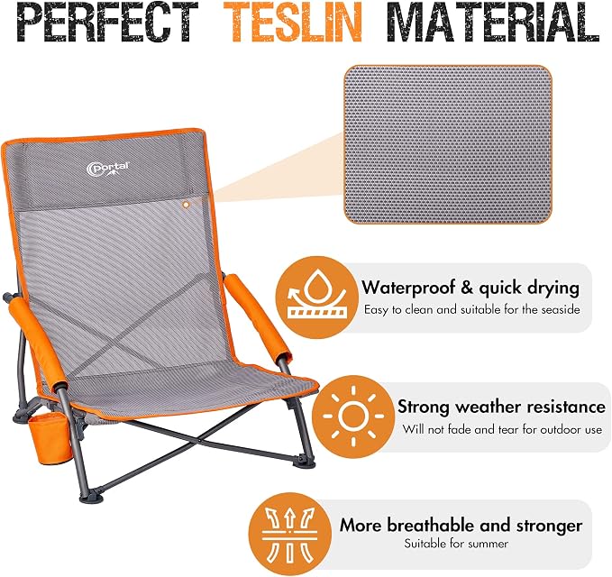 PORTAL Beach Chairs for Adults Camping Low Lightweight Portable Chair - Image 7
