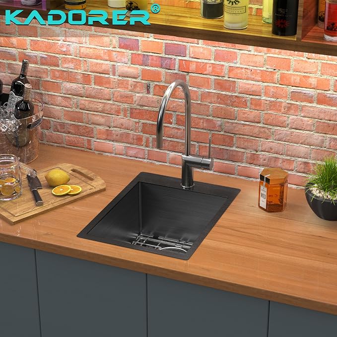 15 x 20 Inch Black Drop In Kitchen Sink - Image 2