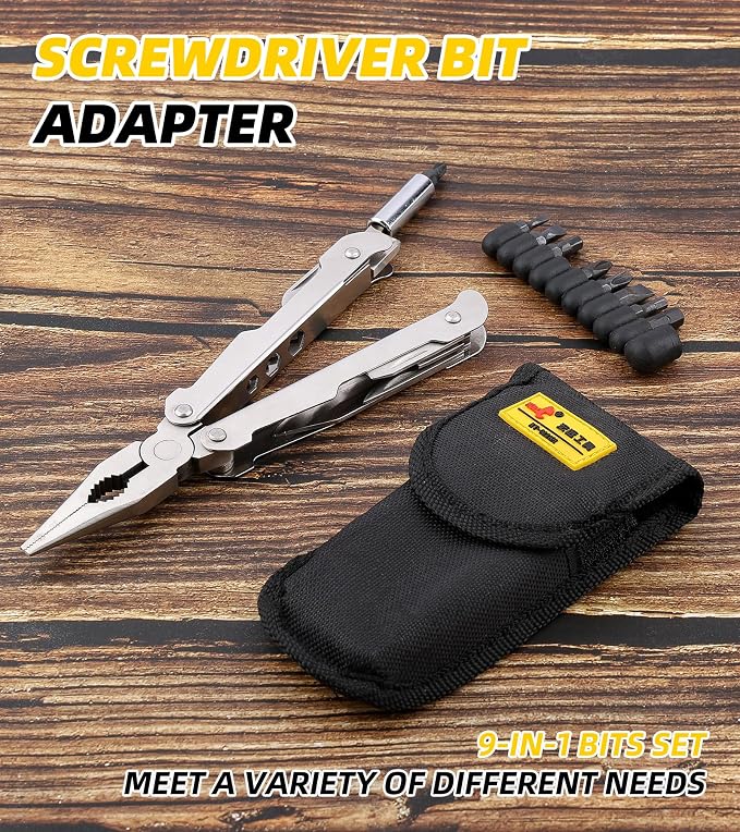 21-in-1 Multitools Needle Nose Pliers, Pocket Knife, Screwdriver, Bottle and - Image 8