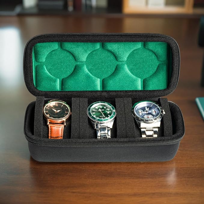 Hard Watch Travel Case, 3 slots Watch Roll Case Storage and Organizer - Image 6