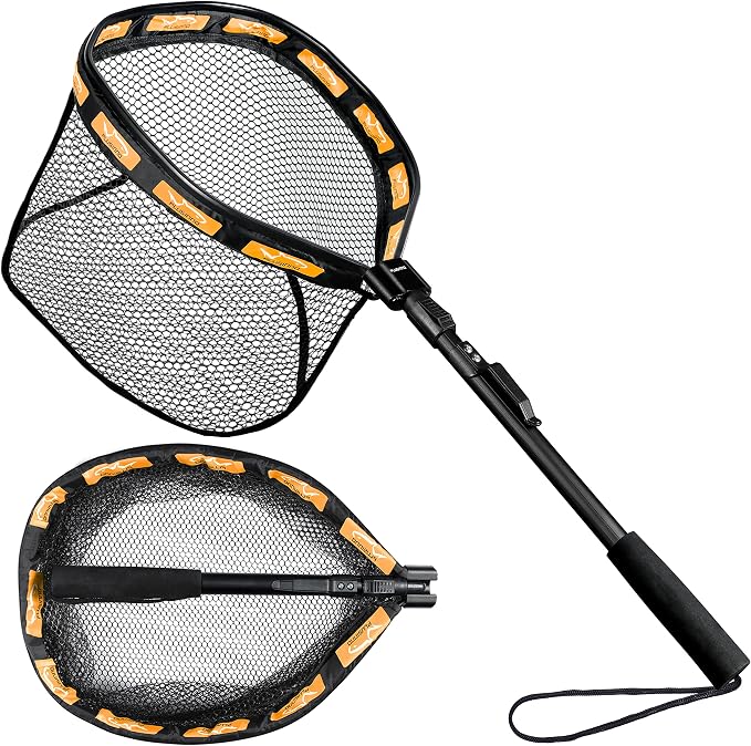 PLUSINNO Floating Fishing Net for Steelhead, Trout Fishing, Rubber Coated by PLUSINNO