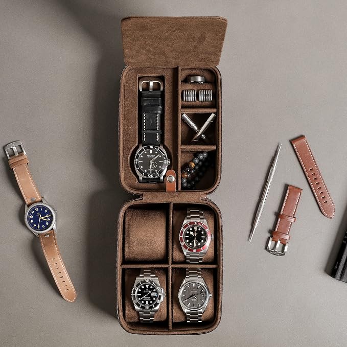 ROTHWELL 5 Watch Travel Case Storage Organizer - Image 4