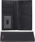 VISOUL Mens Leather Long Checkbook Bifold Wallets by VISOUL