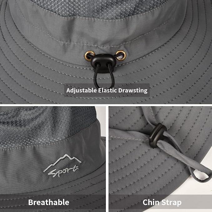 Sun Hats for Men Women Fishing Hat UPF 50+ Breathable Wide Brim Summer UV - Image 4