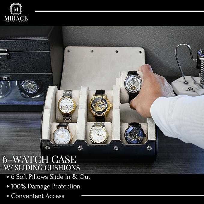 M Mirage Luxury Travel 6 watch display case organizer - Image 6