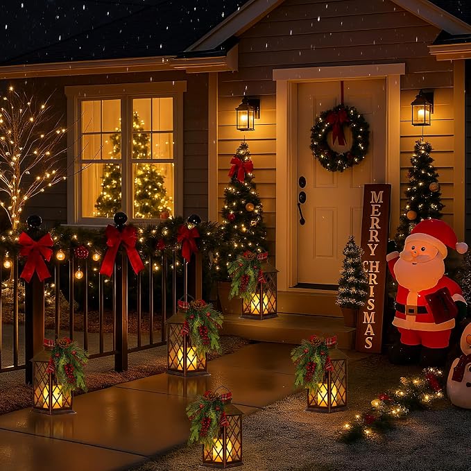 Christmas Solar Lanterns Outdoor, Waterproof Garden Hanging Lanterns, Solar - Image 7