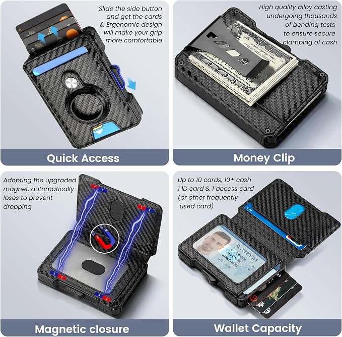 AirTag Wallet for Men, RFID Blocking Slim Mens Wallet - Image 3