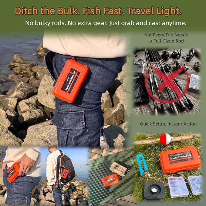 Mini Survival Fishing Kit Small Emergency Fishing TackleBox Pocket Outdoor - Image 3