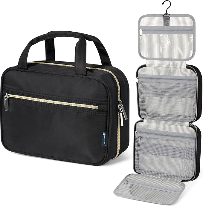 PAVILIA Hanging Toiletry Bag Travel Bag Women Men, Foldable Cosmetic Organizer by PAVILIA