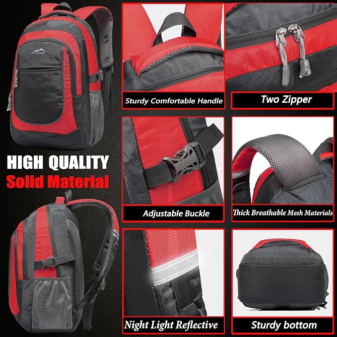 ProEtrade Backpack Bookbag for College Sturdy Travel Business Hiking Fit Laptop - Image 3