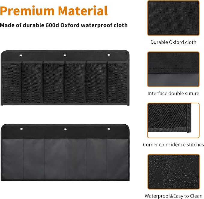 RV Shoe Pockets 6 Large Pockets Heavy Hanging Bedside Storage Organizer - Image 6